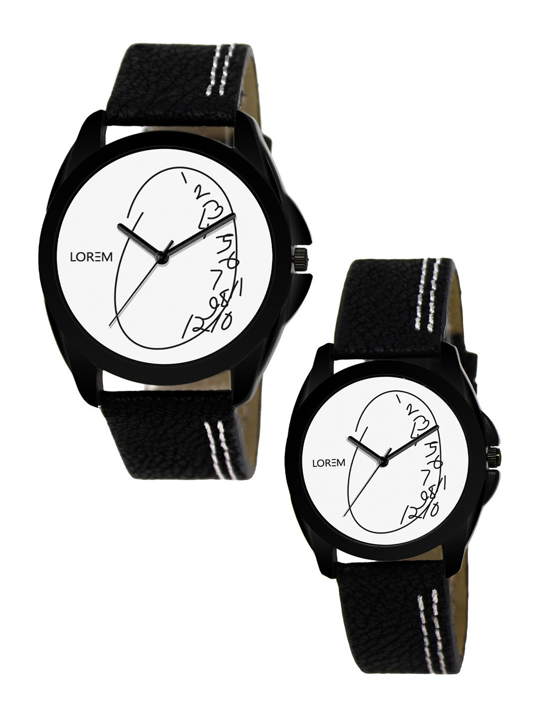 

LOREM Unisex Black Analogue Watch