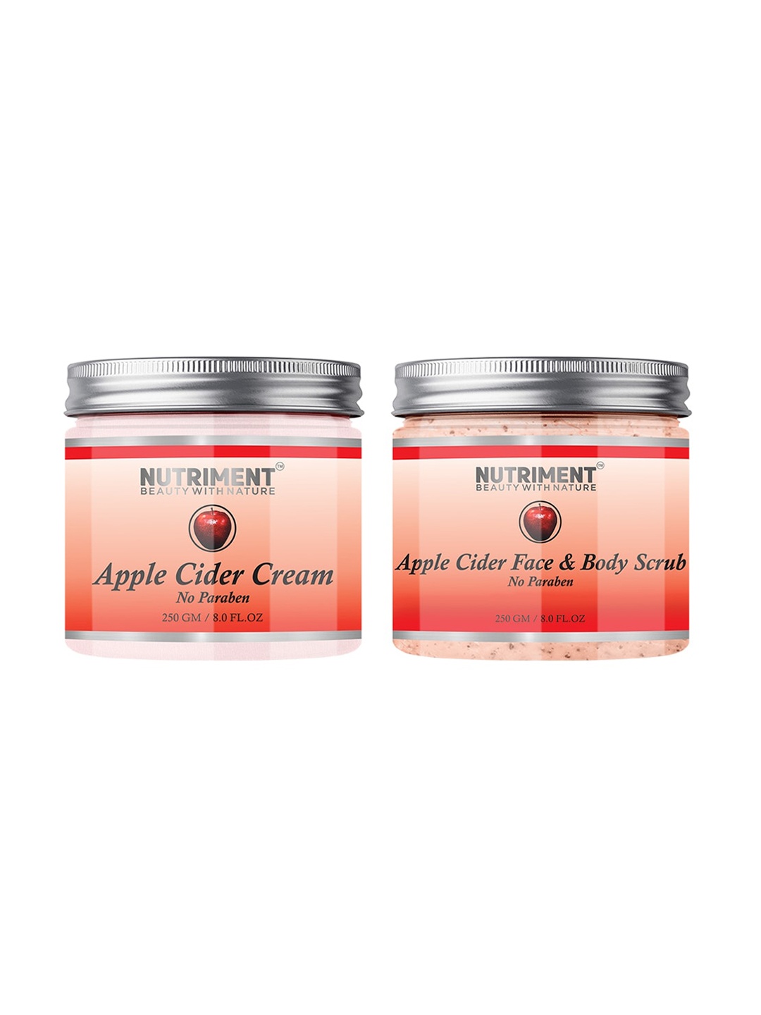 

Nutriment Apple Cidar Scrub & Cream 250gm (Combo of 2), Transparent