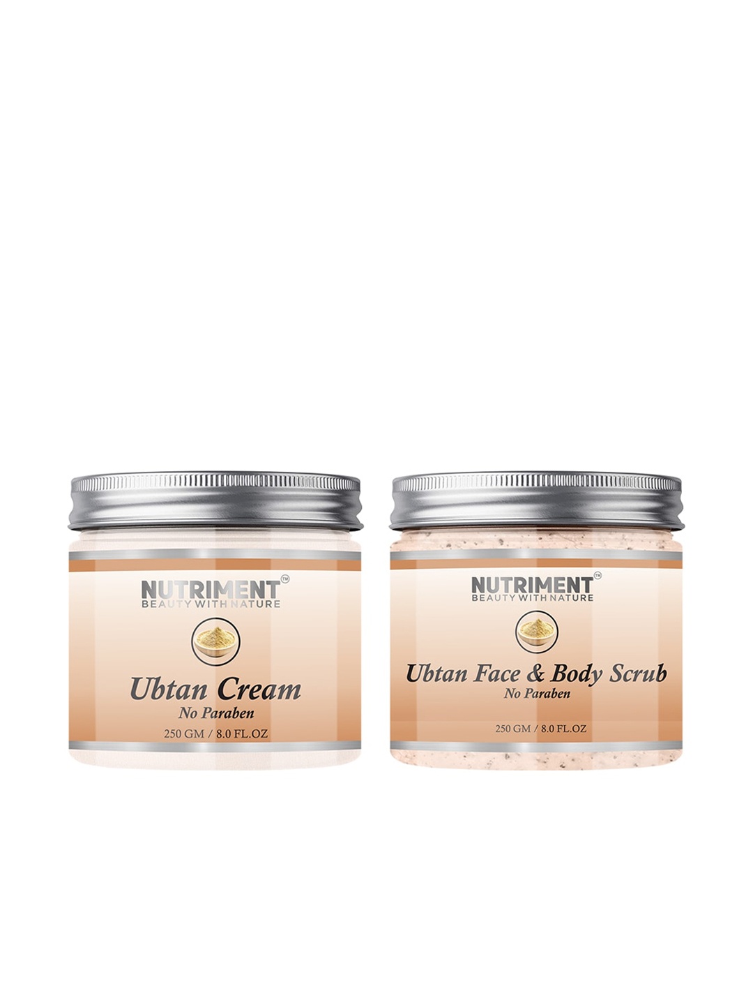 

Nutriment Pack of 2 Ubtan Scrub & Cream - 250 g each, Transparent