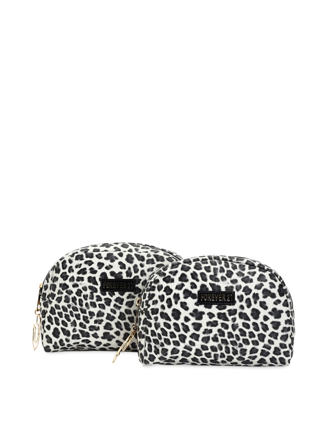

FOREVER 21 Set of 2 White & Black Leopard Print Cosmetic Pouch