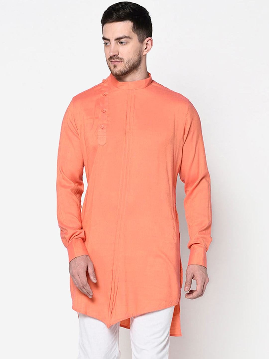 

DEYANN Men Orange Thread Work Kurta