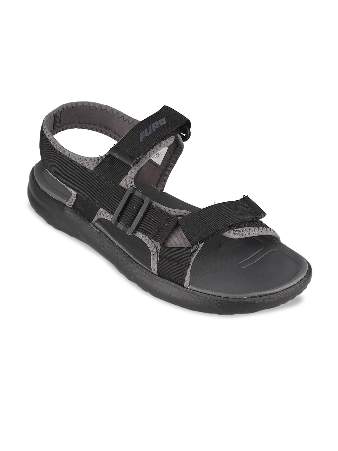 

FURO by Red Chief Men Black & Grey Solid Sports Sandals