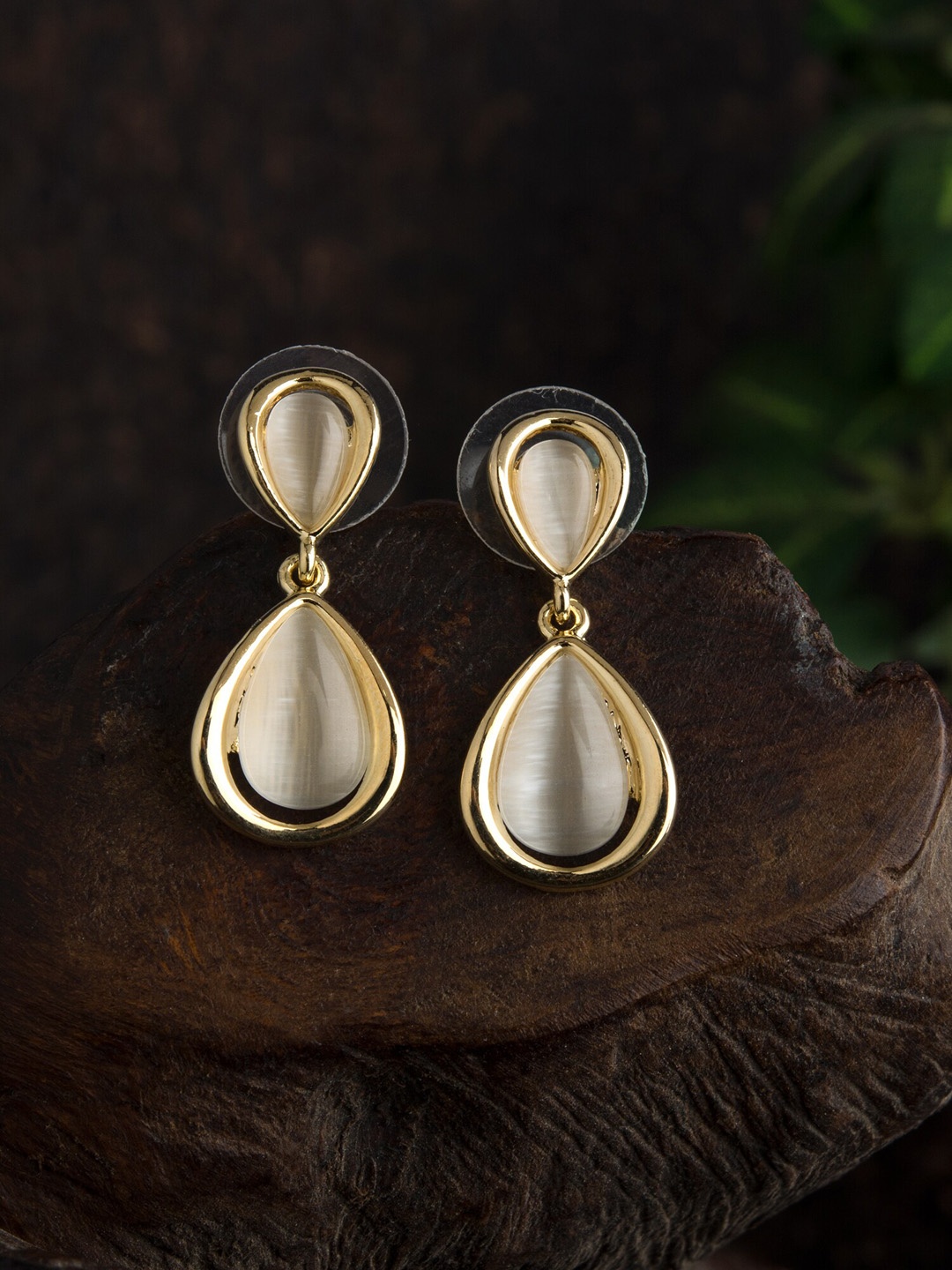 

E2O Gold-Plated Teardrop Shaped Drop Earrings