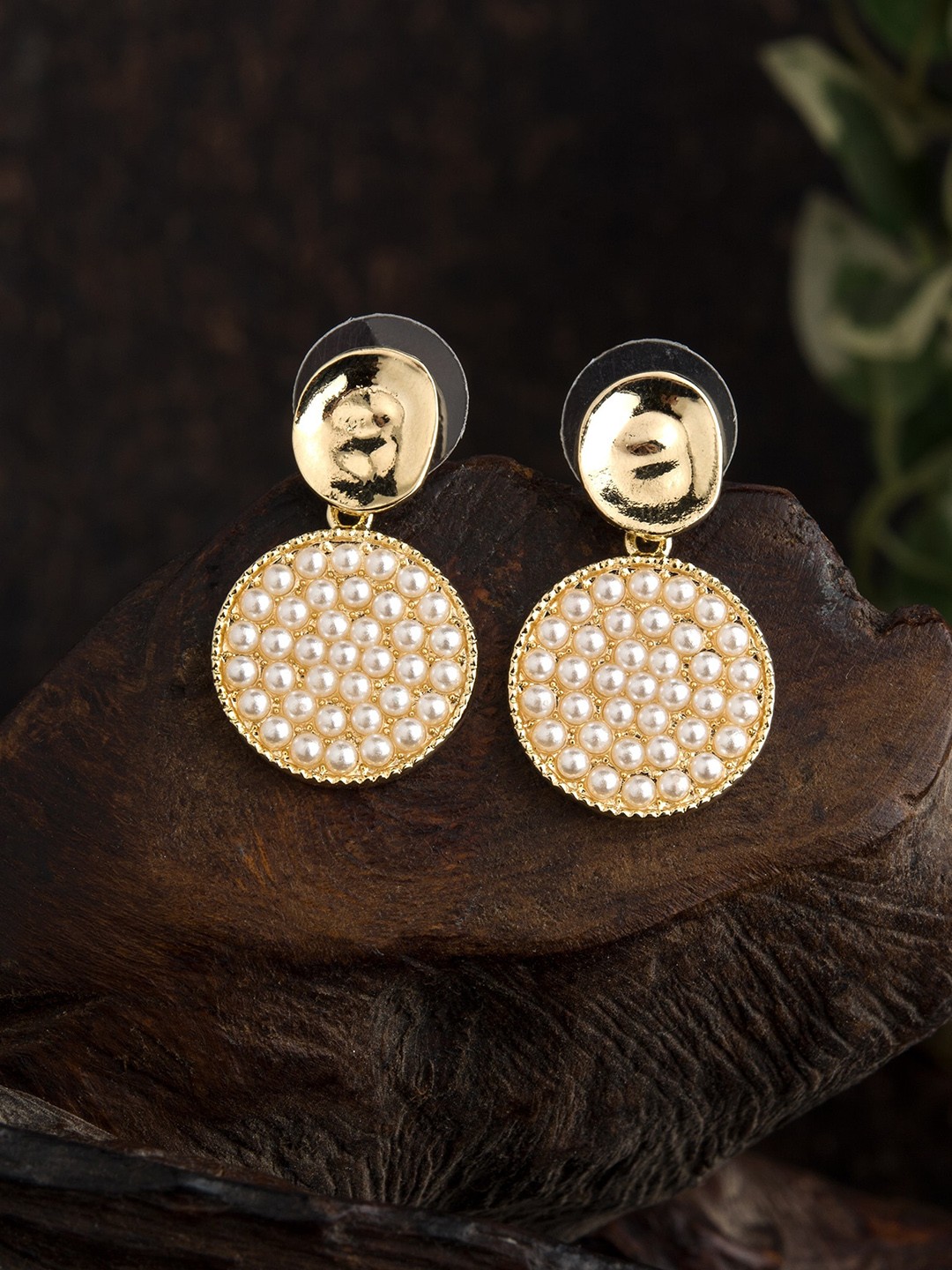 

E2O Gold-Toned Circular Drop Earrings