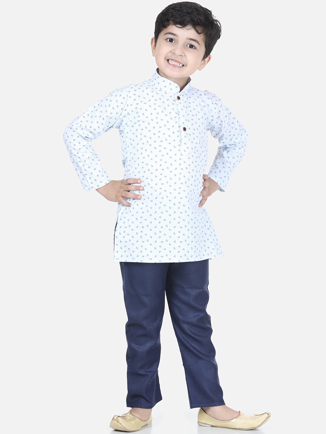 

Kidling Boys Blue Printed Kurta with Pyjamas
