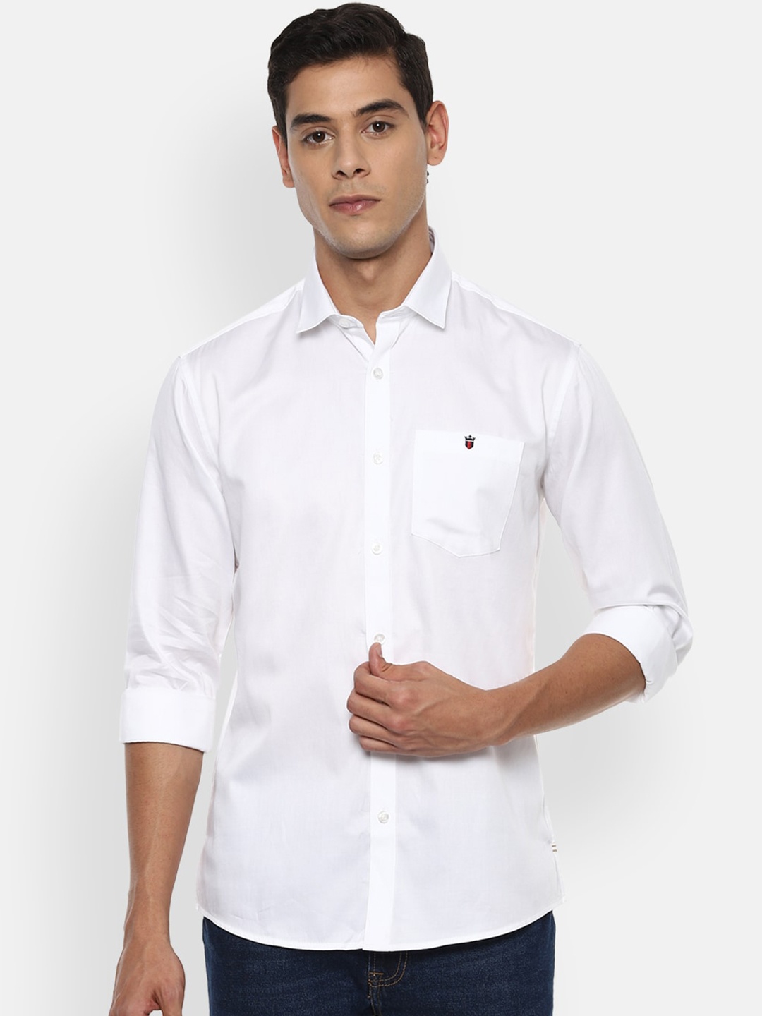 

Louis Philippe Jeans Men White Slim Fit Solid Casual Shirt