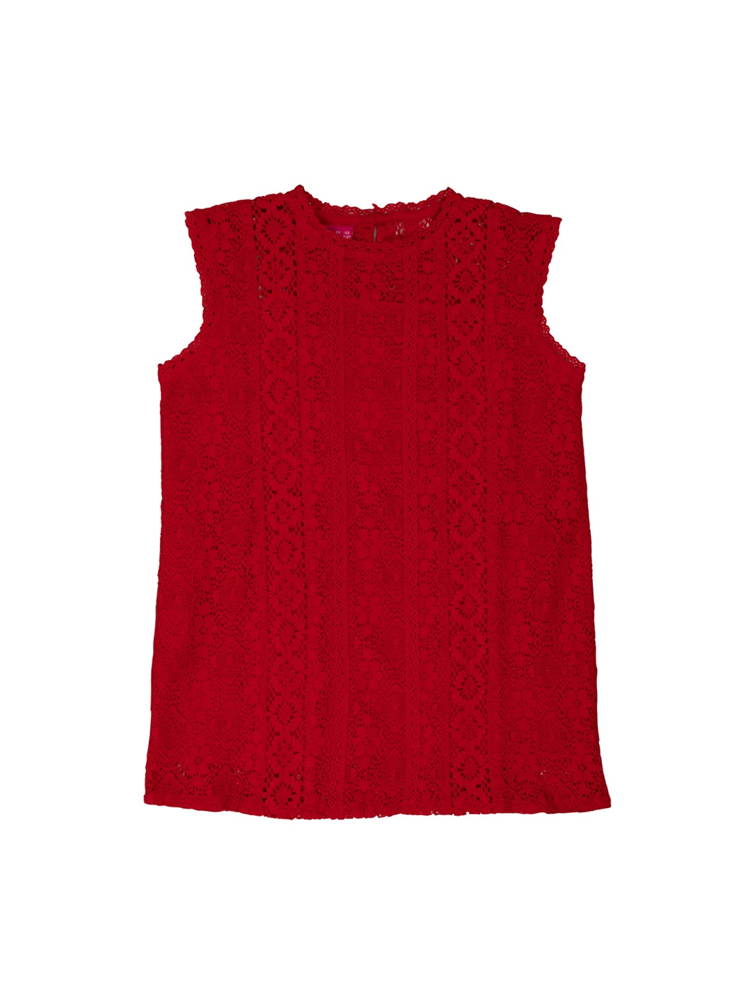 

UNDER FOURTEEN ONLY Red Self Design Regular Top