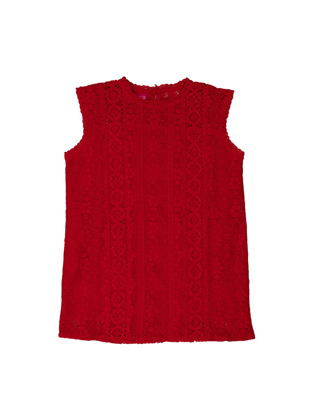 

UNDER FOURTEEN ONLY Red Self Design Regular Top