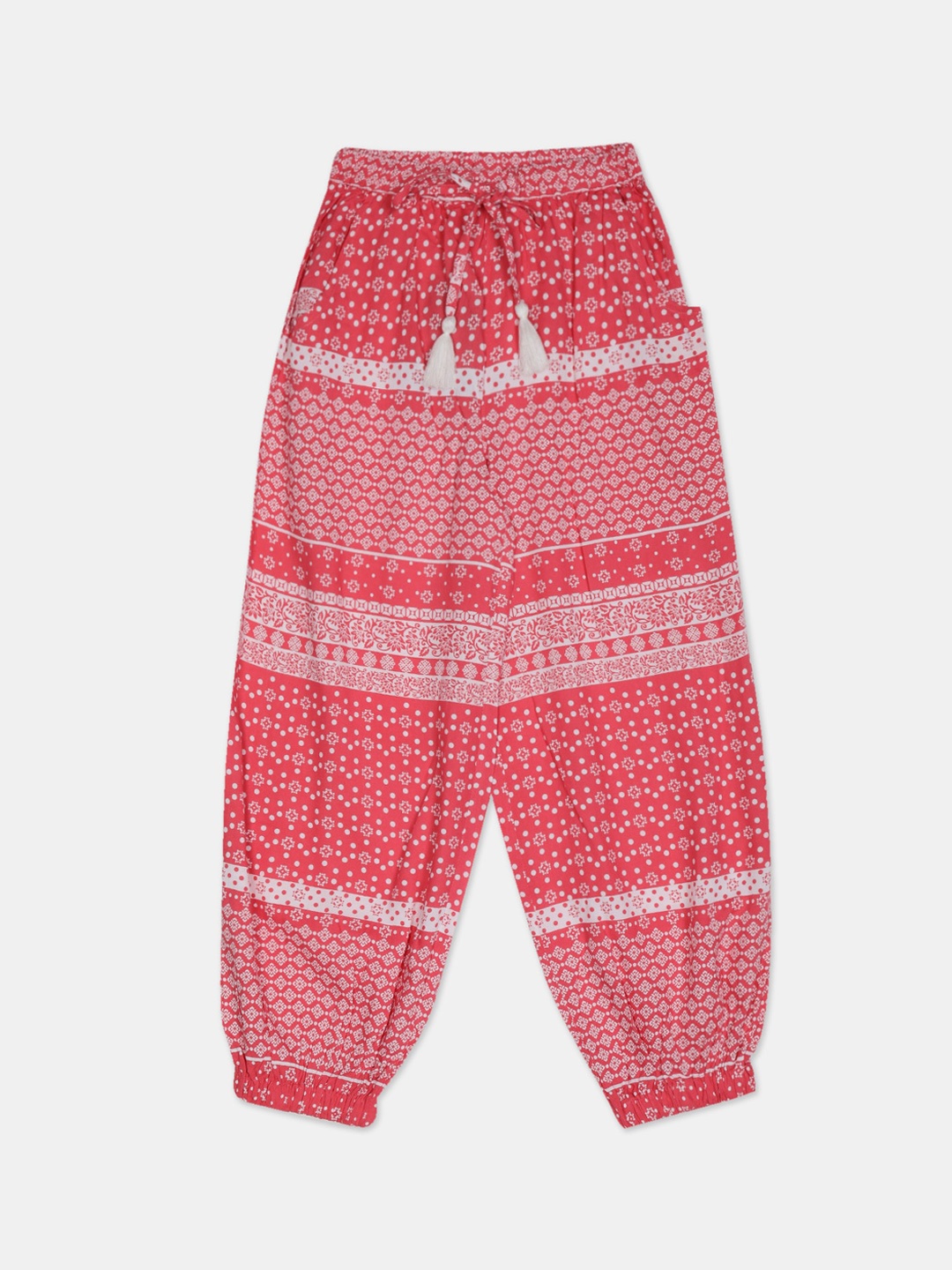

Cherokee Girls Red & White Regular Fit Printed Joggers