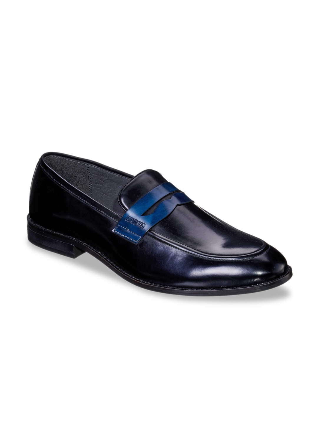 

Duke Men Black Solid Formal Slip-Ons