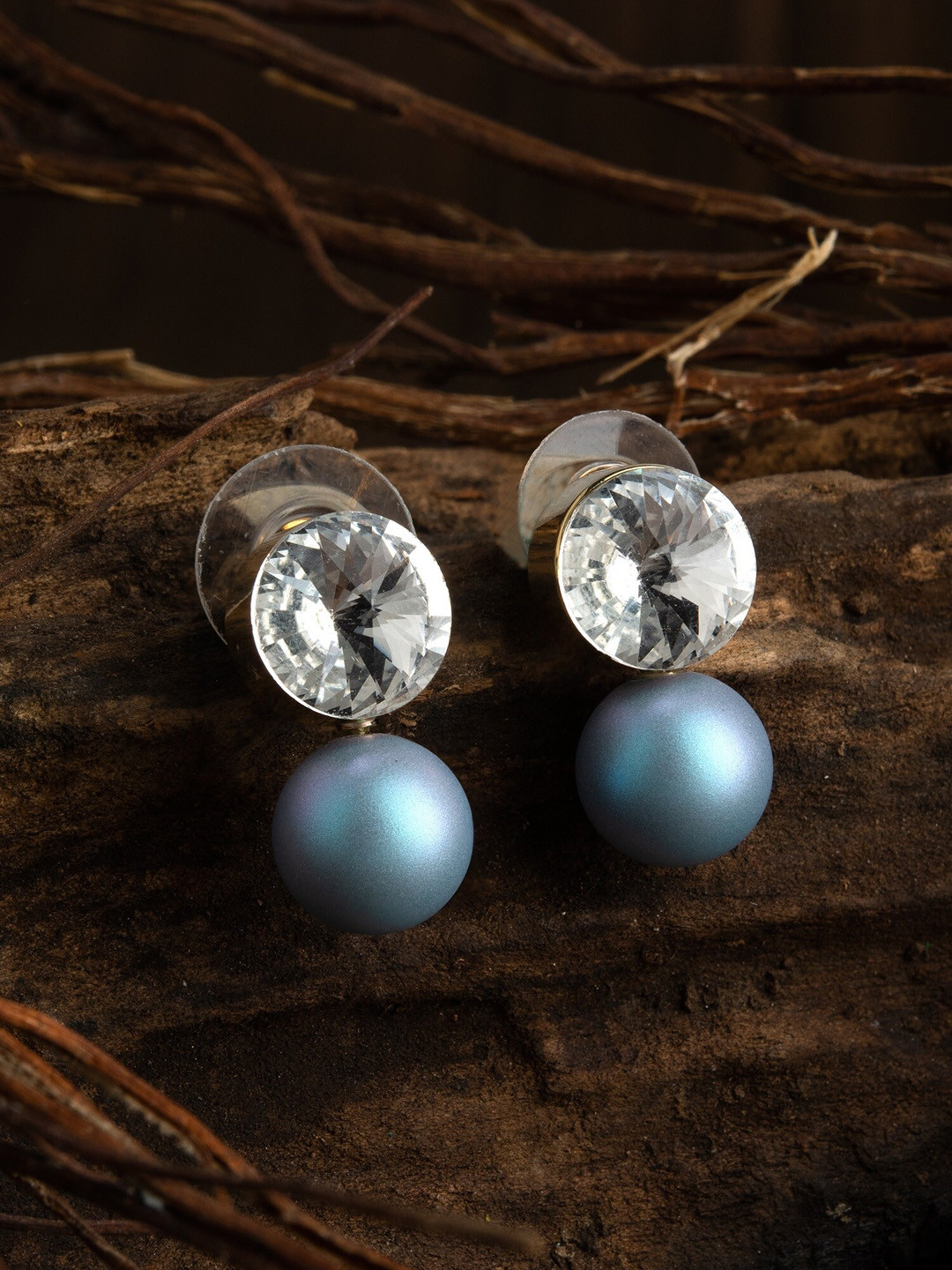 

E2O Turquoise Blue & White Spherical Drop Earrings