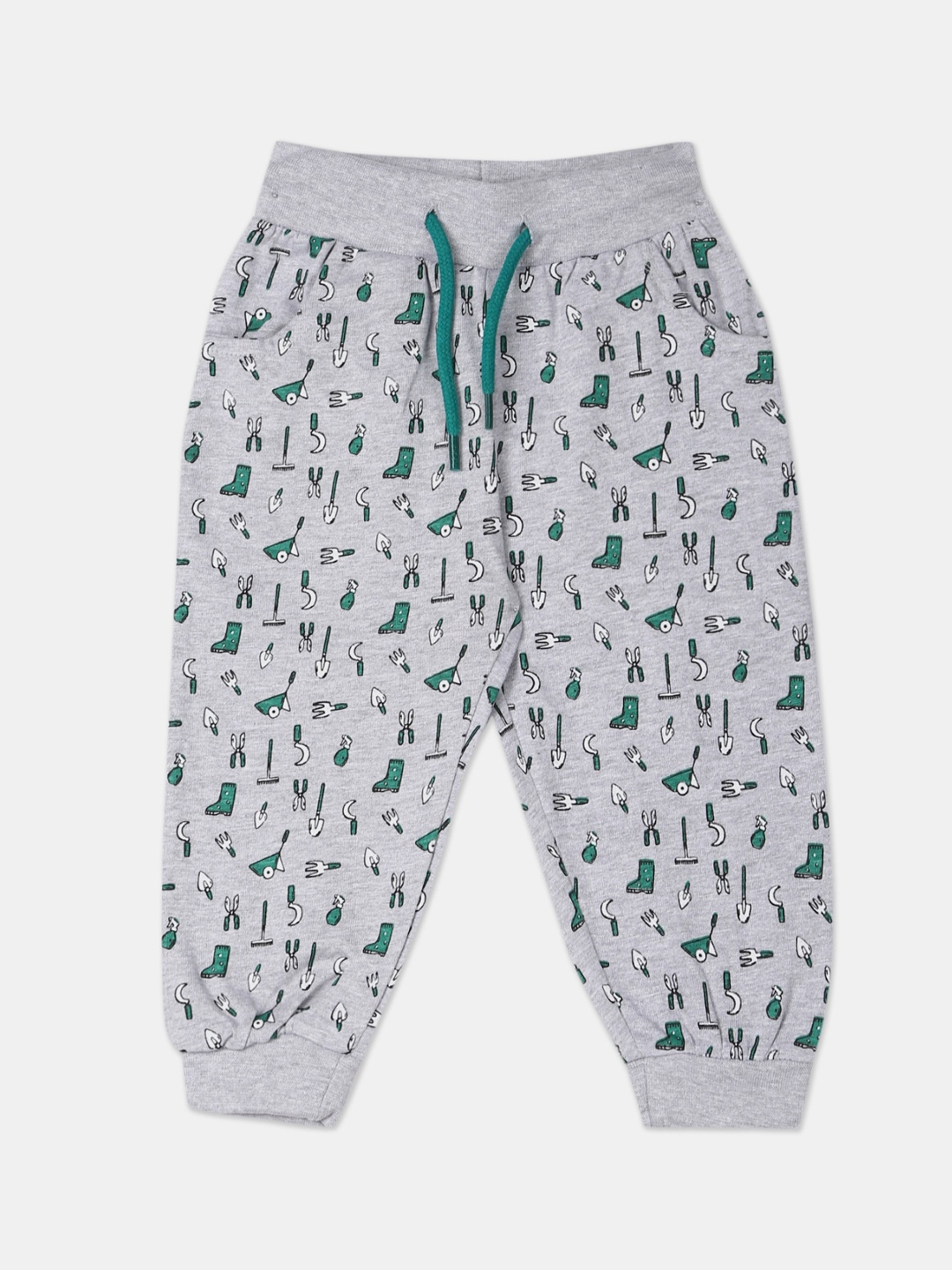

Donuts Boys Grey & Blue Pure Cotton Regular Fit Printed Joggers