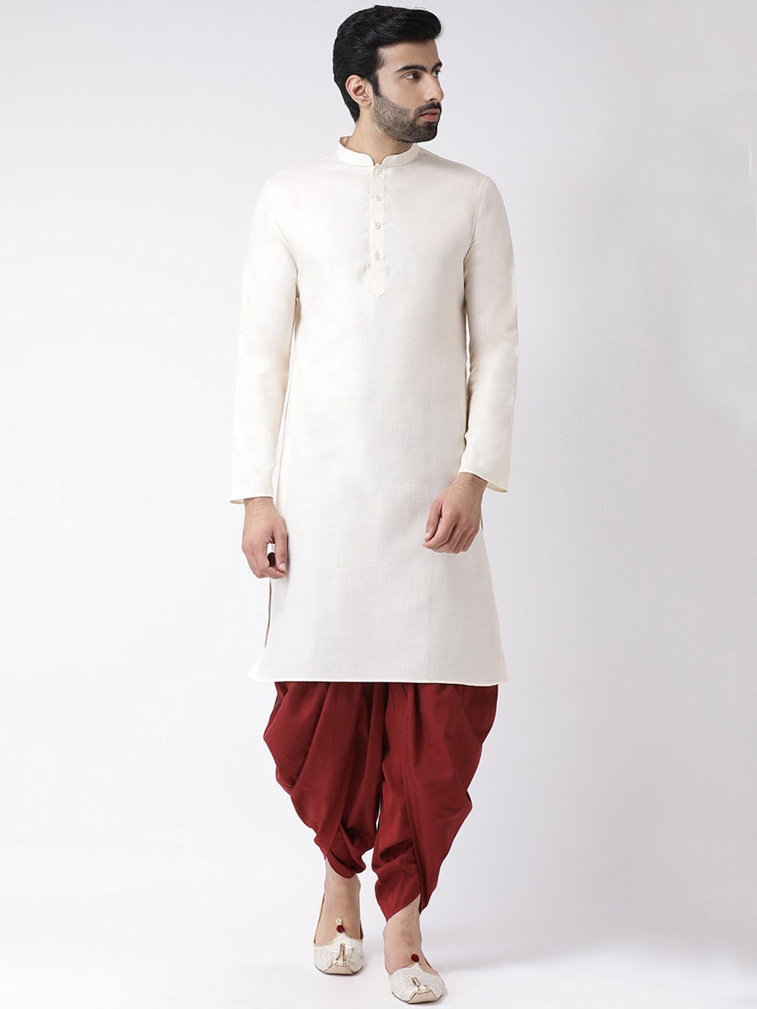 KISAH Men Cream-Coloured Kurta