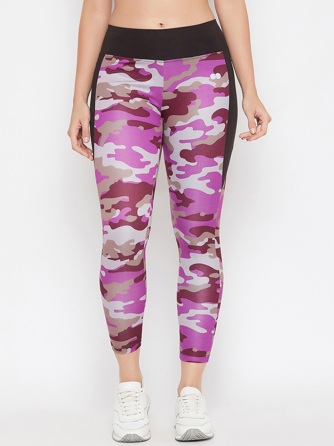

Clovia Women Pink & Beige Camouflage Printed Tights