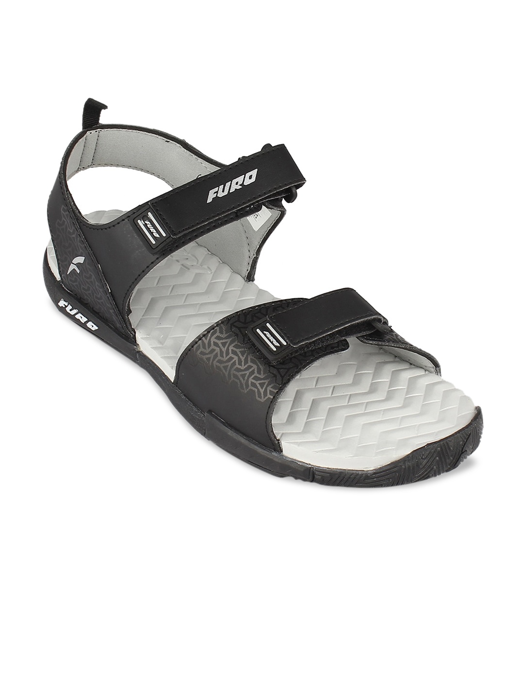 

FURO by Red Chief Men Charcoal Black Printed Sports Sandals