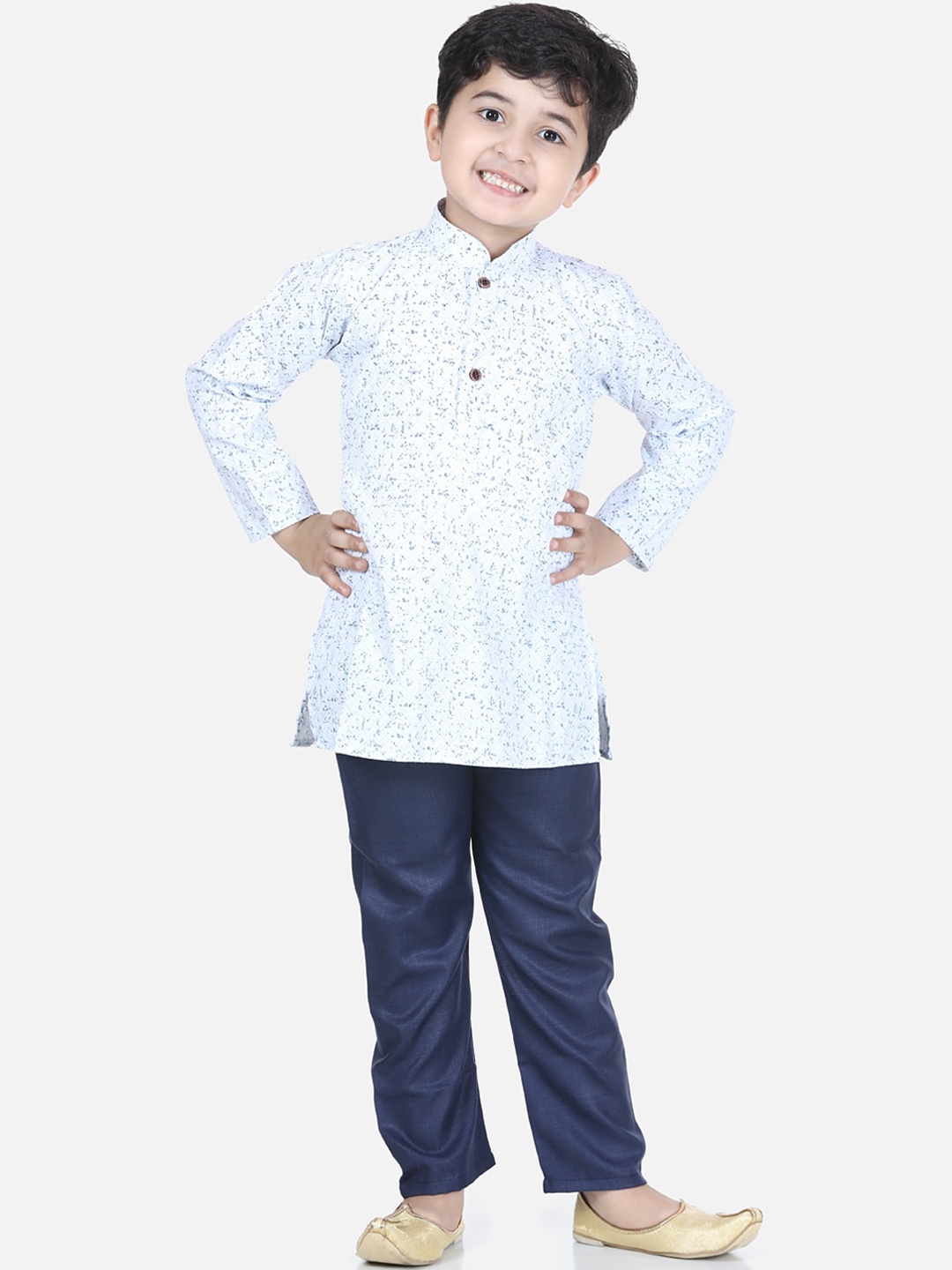 

Kidling Boys Blue Printed Kurta with Pyjamas