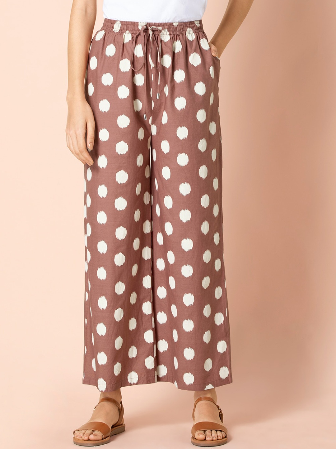

Earthen BY INDYA Rose Pink Ikat Tie Pants