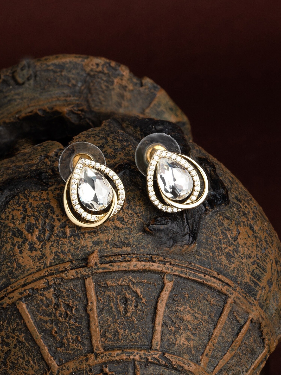 

E2O Gold-Plated Teardrop Shaped Oversized Studs