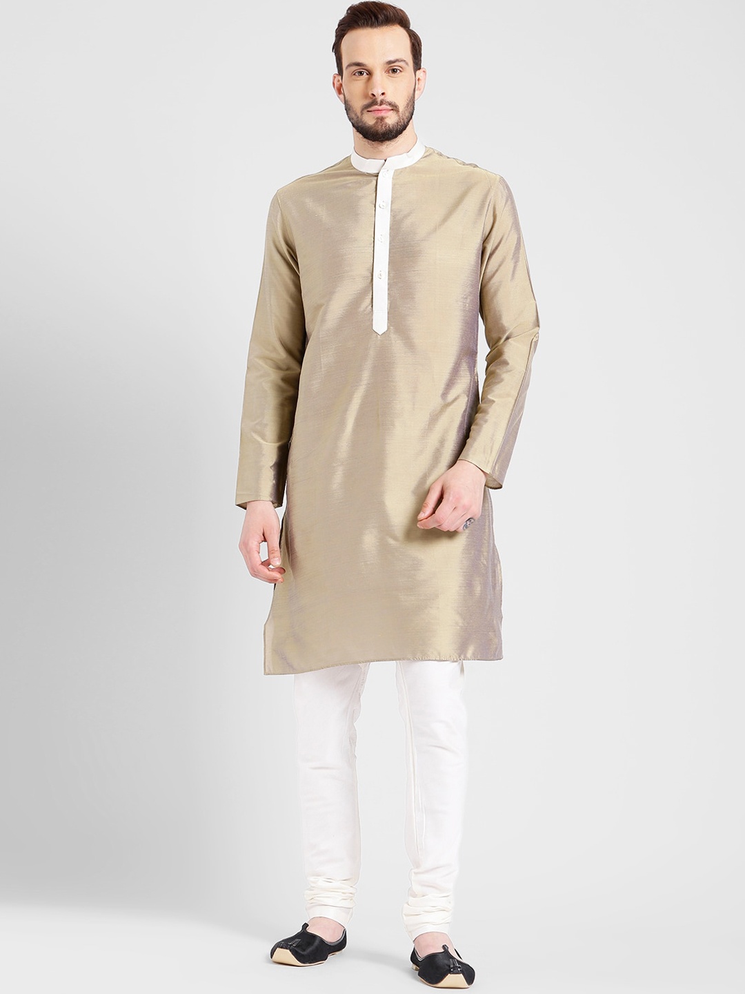 

KISAH Men Gold-Toned & White Kurta