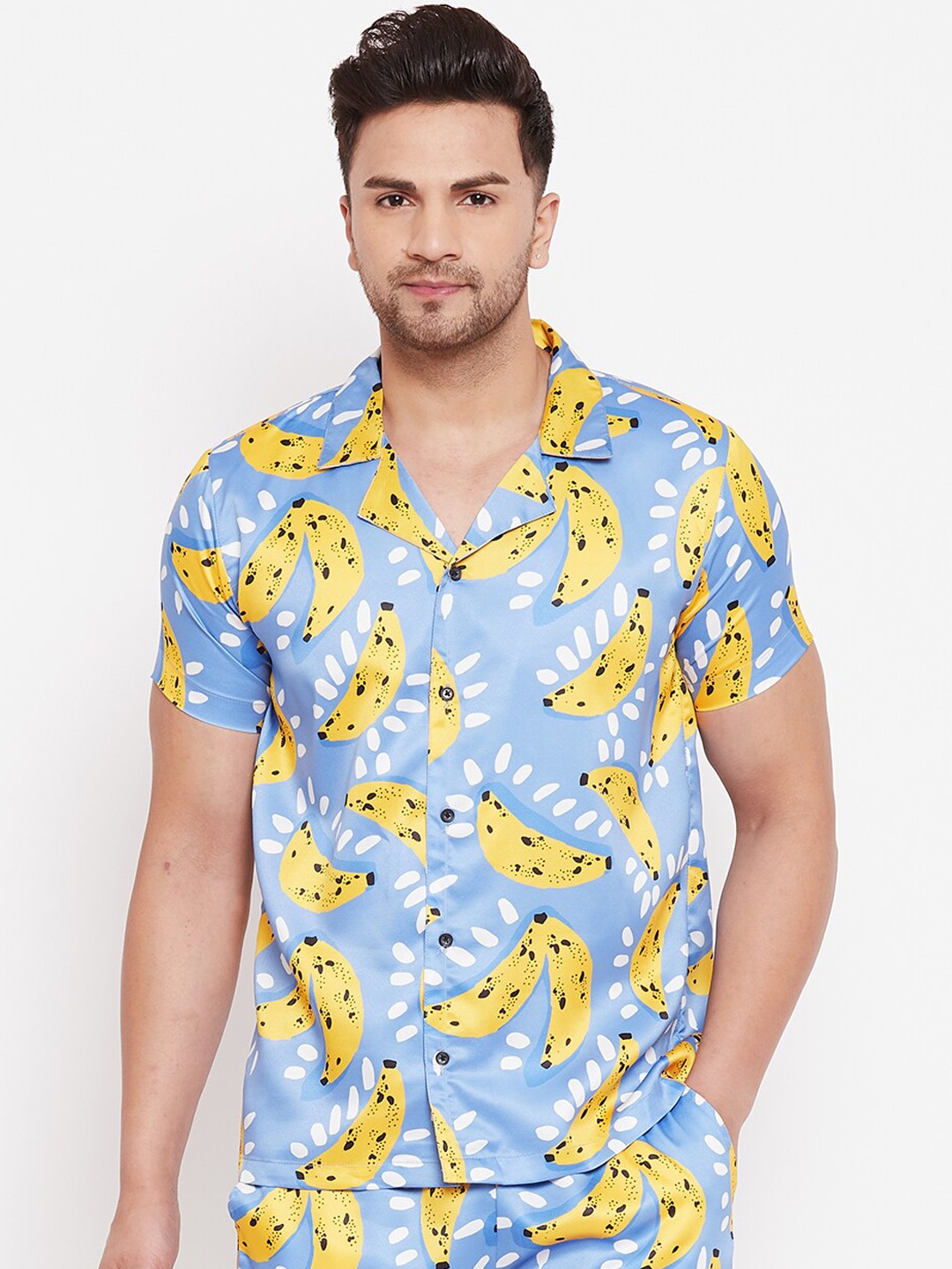 

FUGAZEE Men Blue & Yellow Slim Fit Printed Casual Shirt, Multi