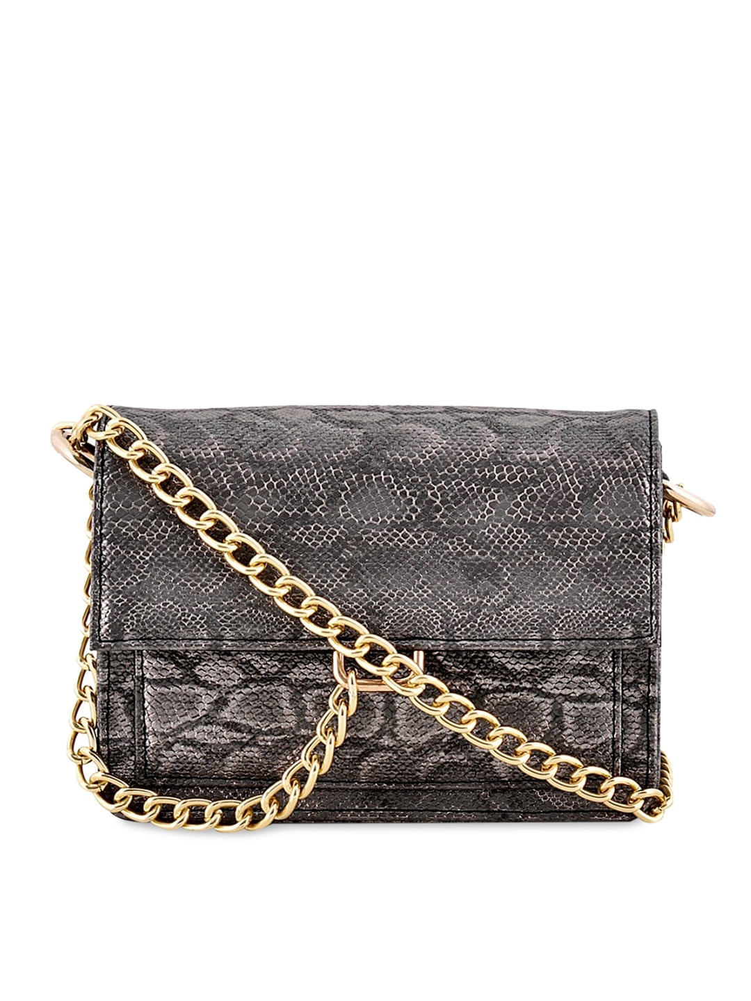 

Lychee bags Charcoal Grey Printed Sling Bag