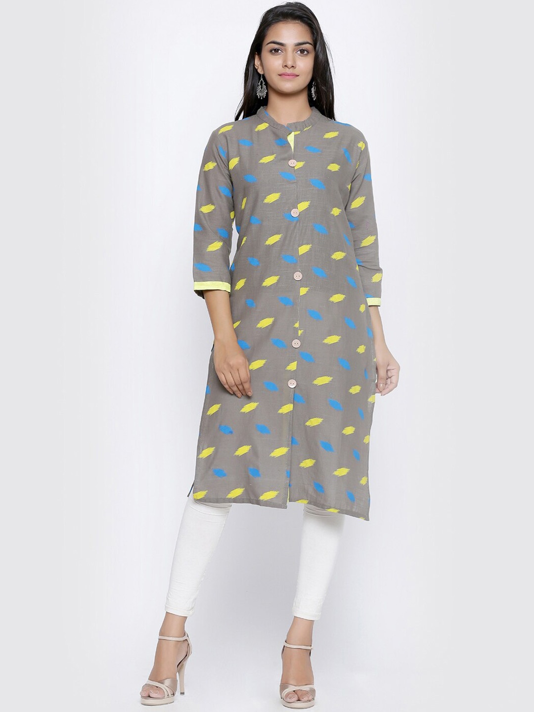

SOUNDARYA Women Grey Printed Kurta