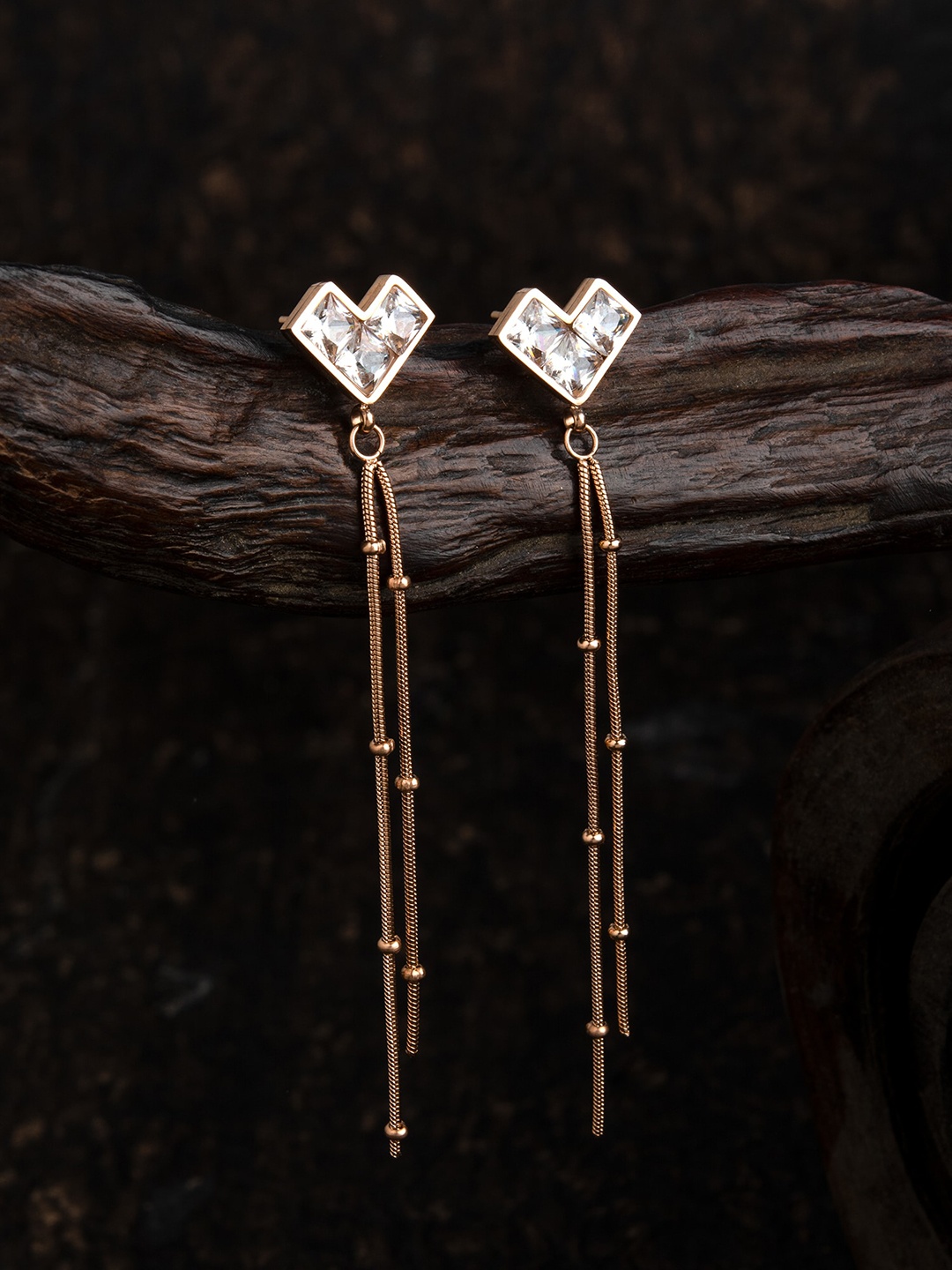 

E2O Gold-Plated Contemporary Drop Earrings