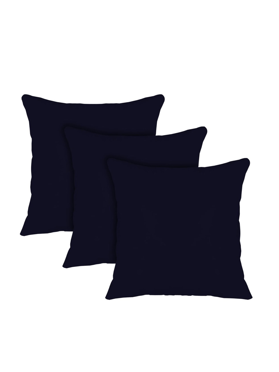 

Kuber Industries Set Of 3 Navy Blue Solid Microfiber Filled Floor Cushions