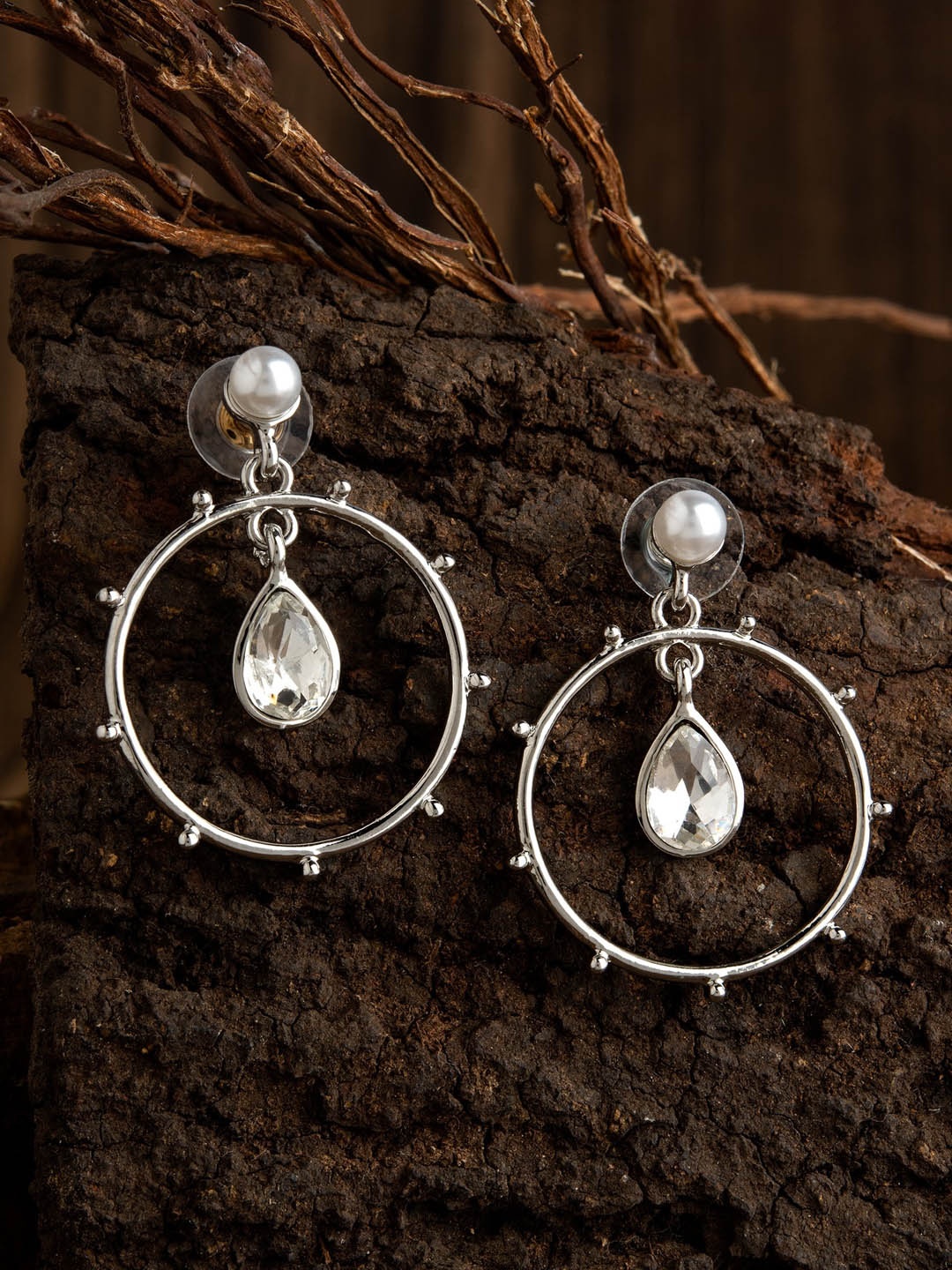 

E2O Silver-Plated Circular Drop Earrings