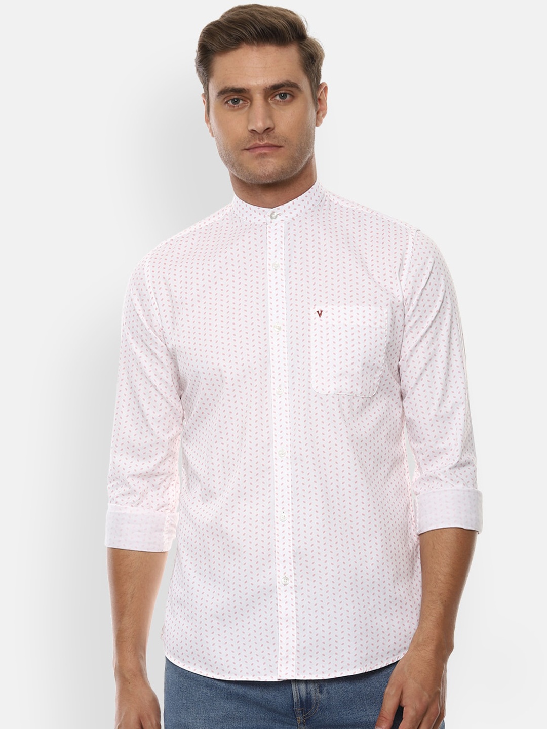

Van Heusen Sport Men White & Red Slim Fit Printed Casual Shirt