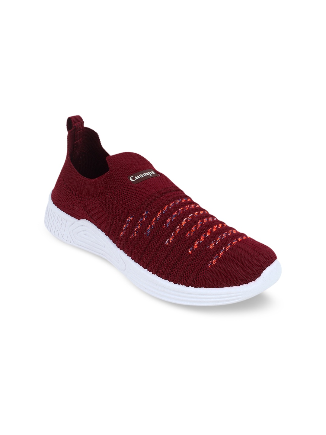 

Champs Women Maroon Woven Design Slip-On Sneakers