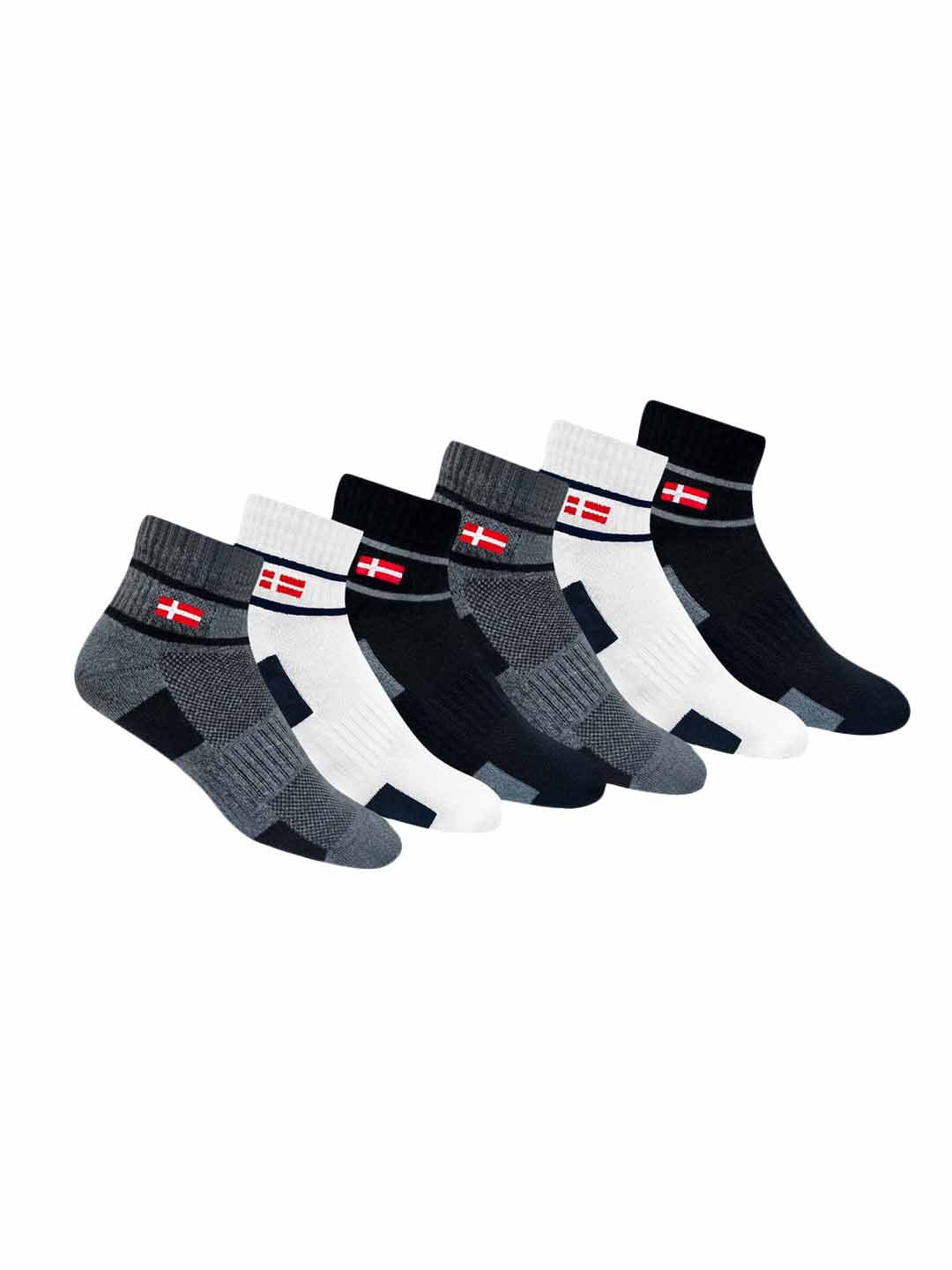 

KOPNHAGN Men Pack Of 6 Assorted Cotton Cushioned Ankle-Length Socks