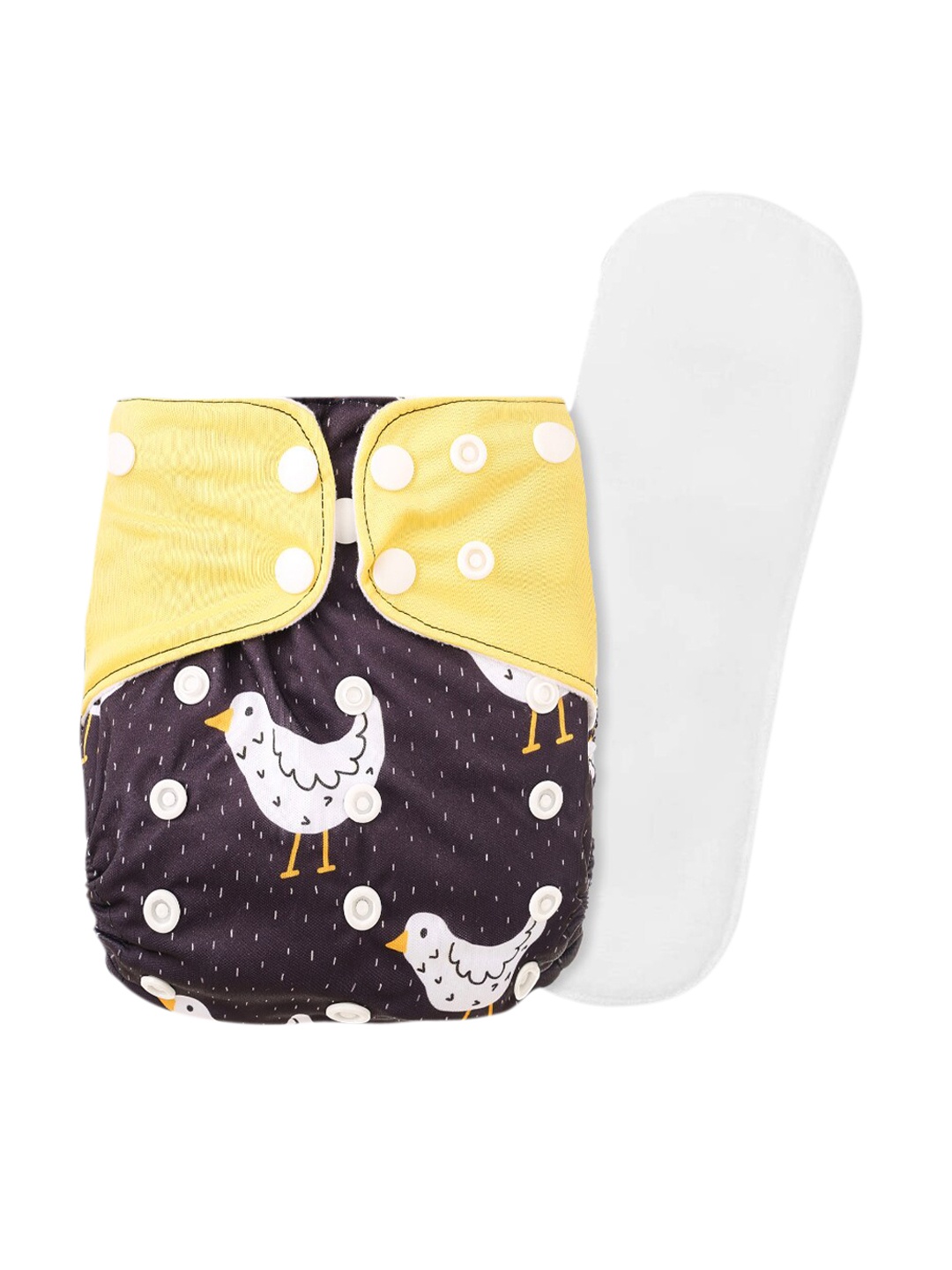 

GUCHIGU Kids Brown & Yellow Printed Cloth Washable Diapers