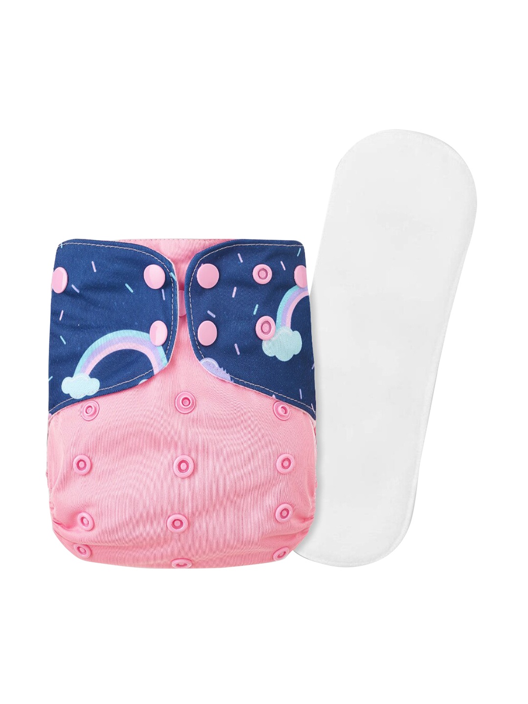 

GUCHIGU Kids Pink & Blue Printed Cloth Washable Diapers