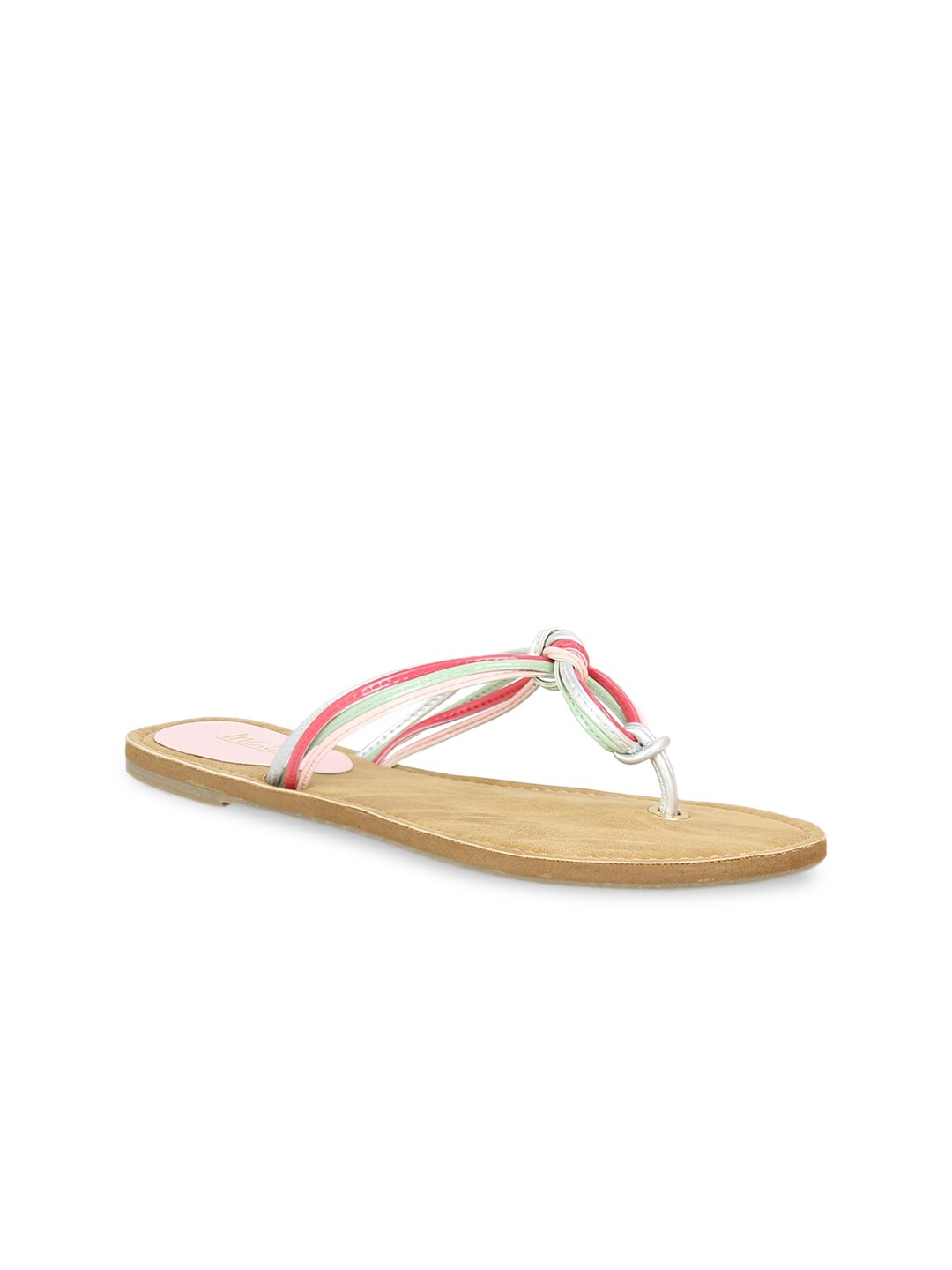 

Inc 5 Women Multi-Coloured Striped Open-Toe Flats