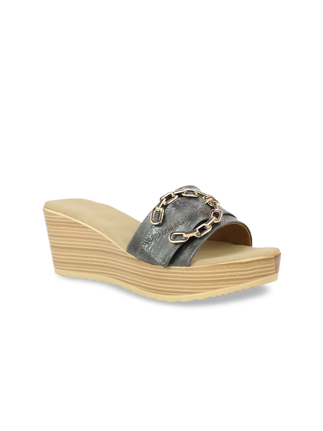 

Inc 5 Women Grey Embellished Wedges