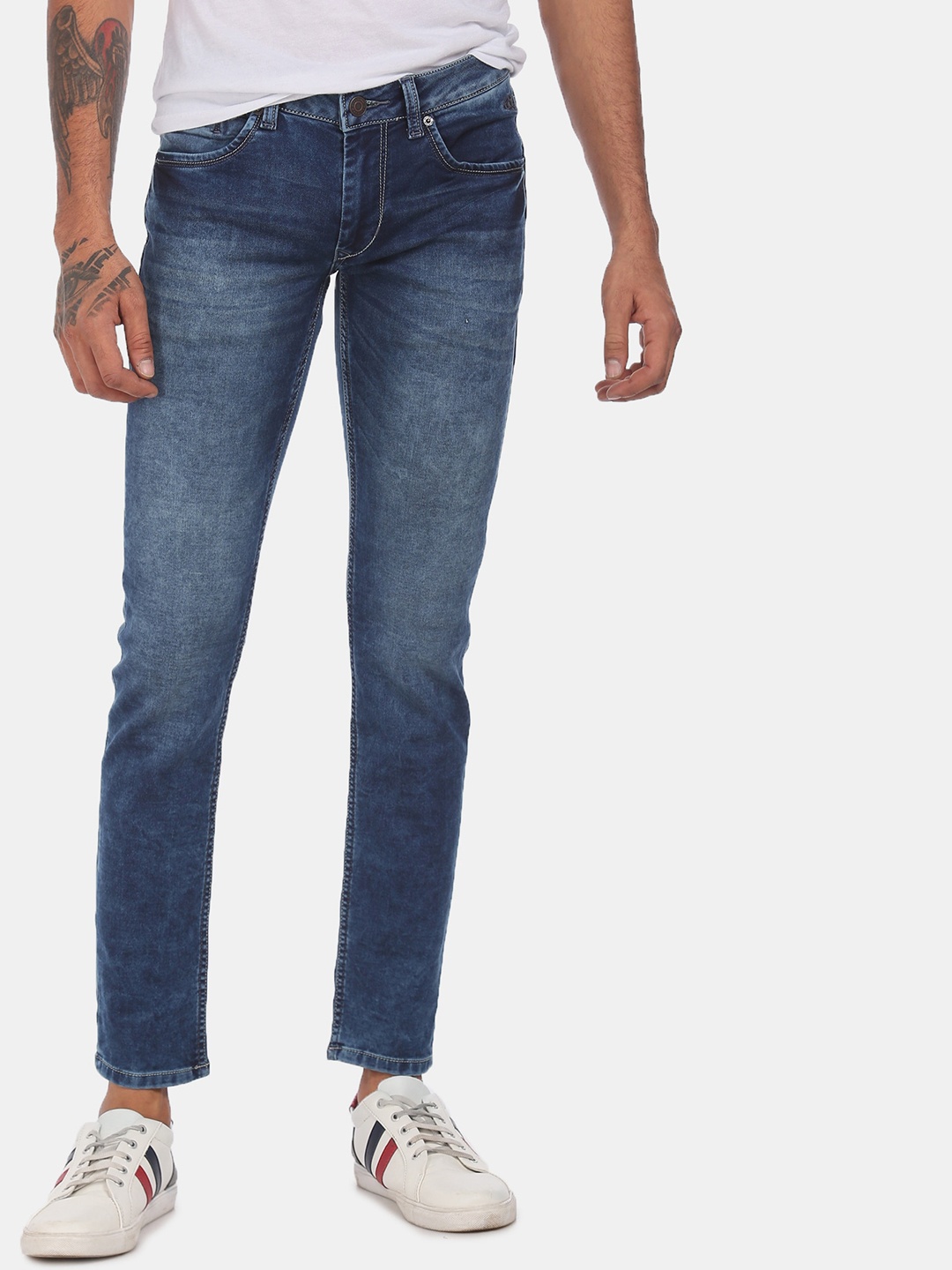 

Flying Machine Men Blue Jackson Skinny Fit Mid-Rise Clean Look Stretchable Jeans