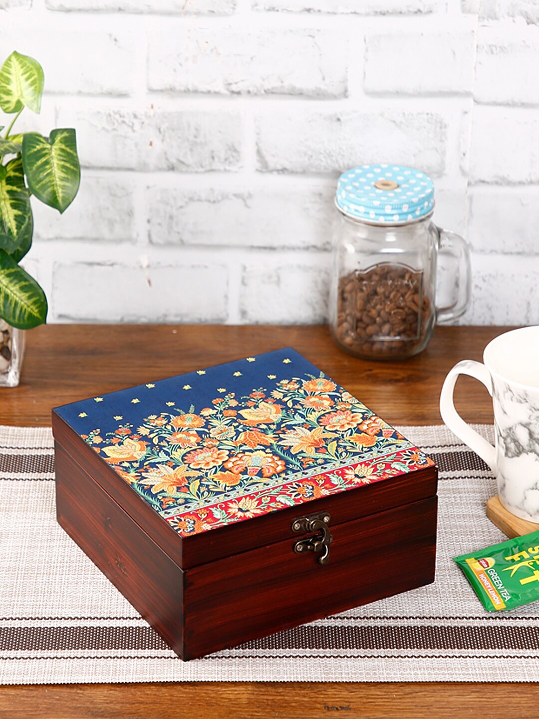 

Reinvention Factory Brown & Blue Digital Printed Multi-Utility Box Organiser