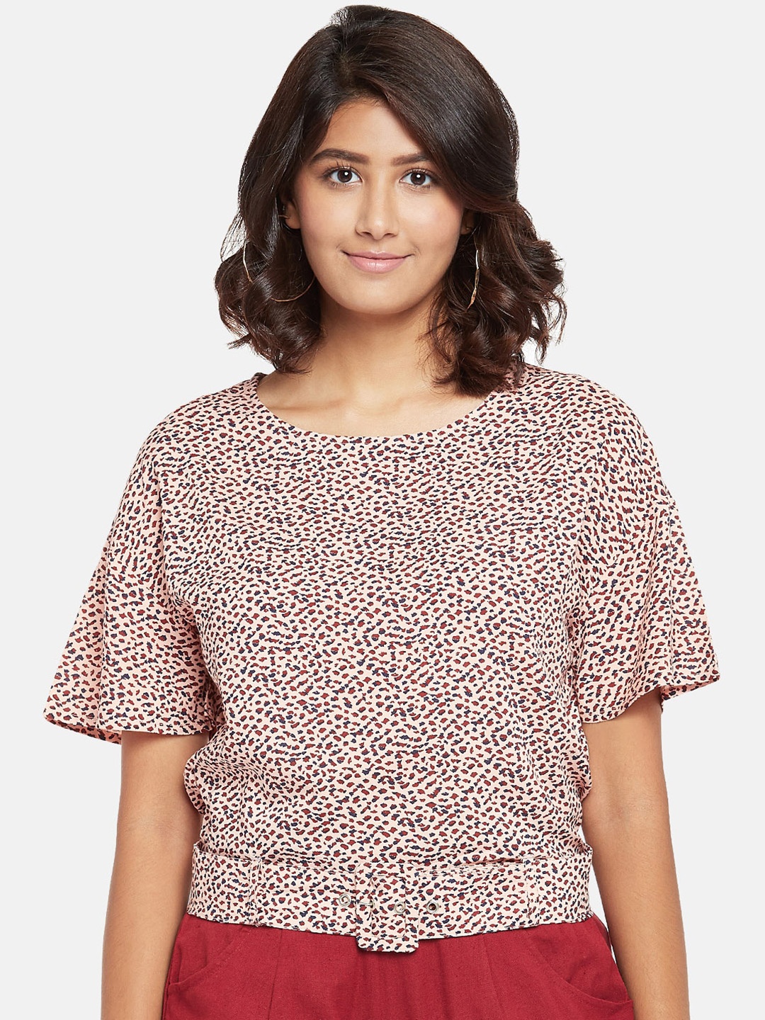 

People Pink Printed Regular Top