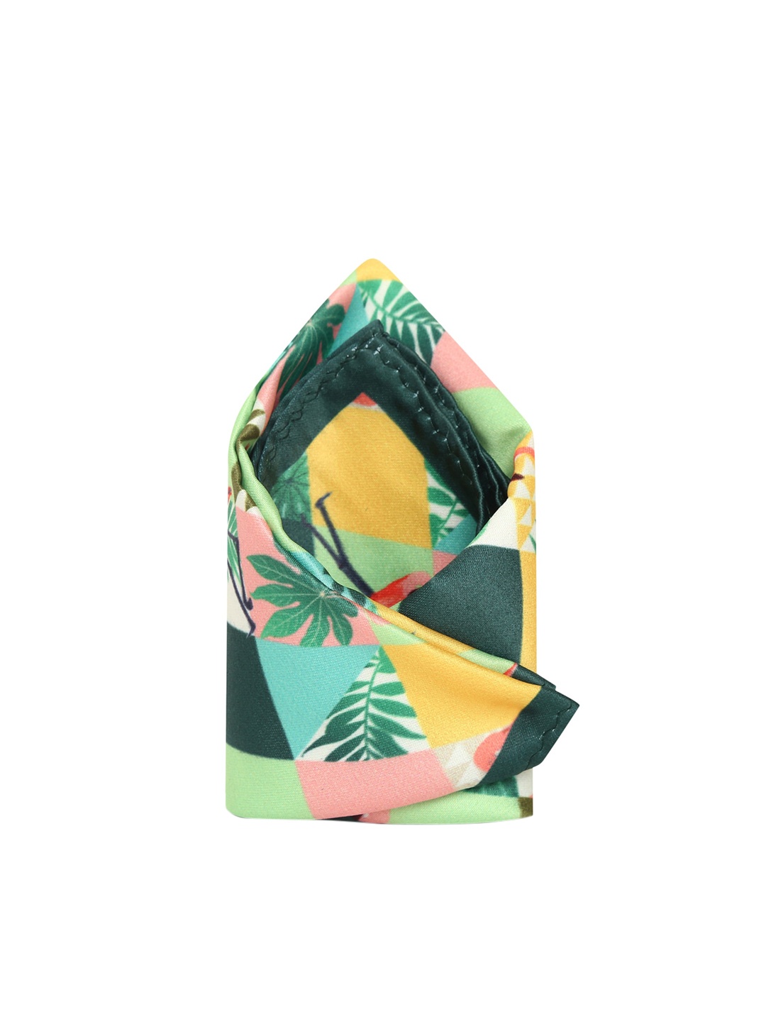 

Tossido Men Teal Green & Yellow Printed Pocket Square