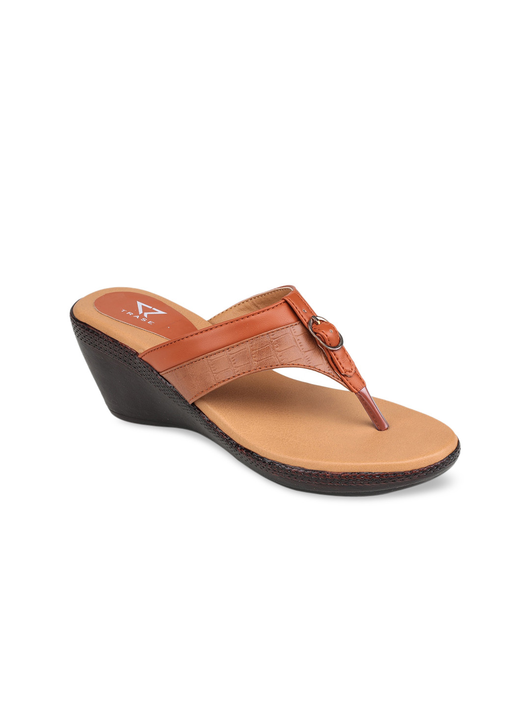 

TRASE Women Brown Animal Textured Colourblocked Rubie Heels