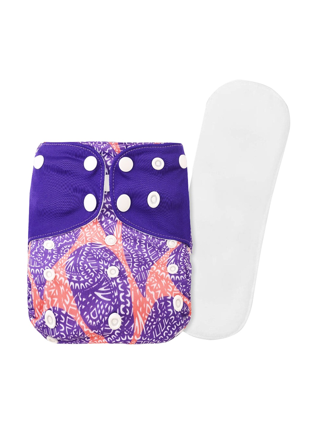 

GUCHIGU Kids Purple & Orange Printed Cloth Washable Diapers
