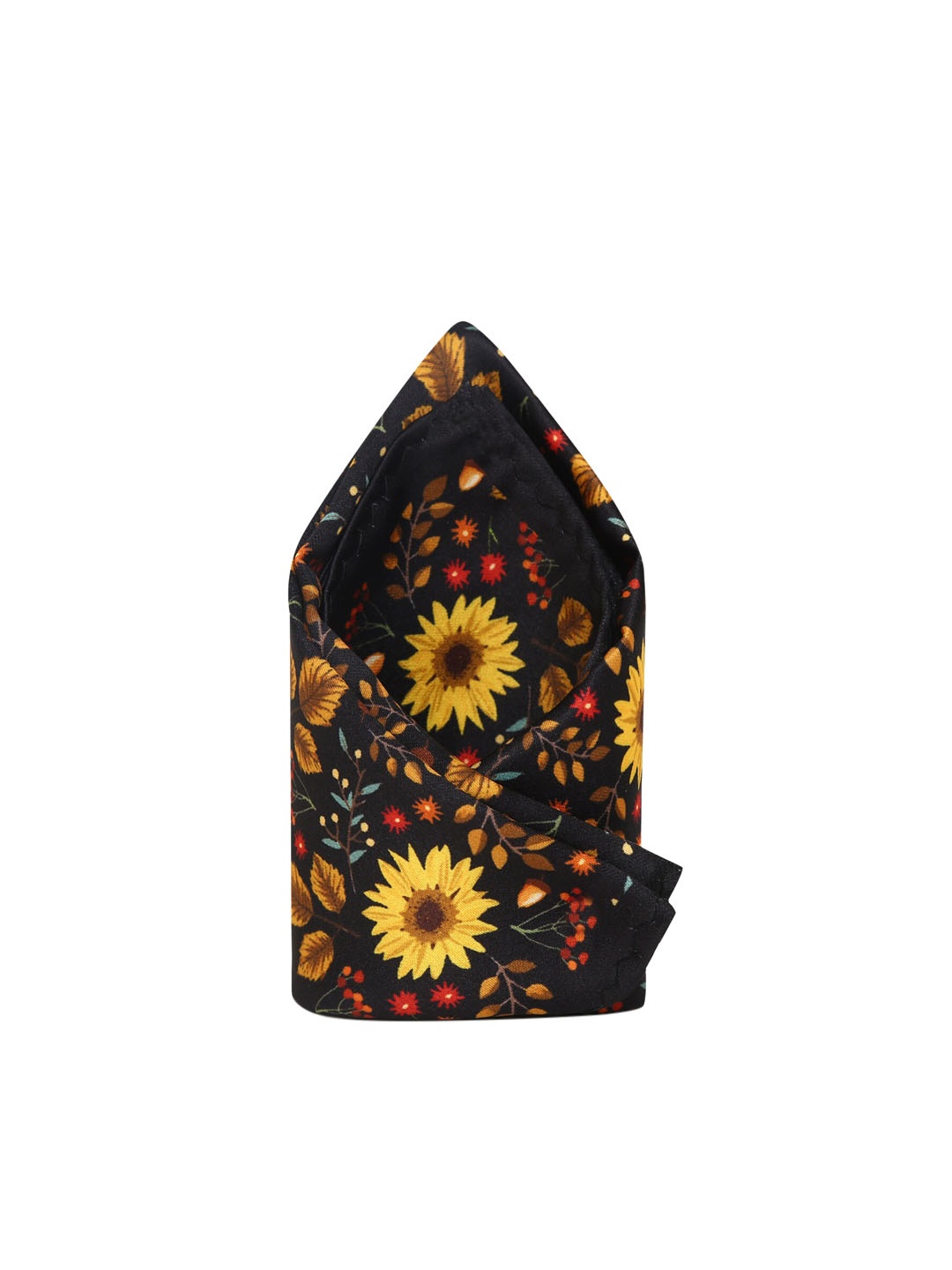 Tossido Men Black & Yellow Printed Pocket Square