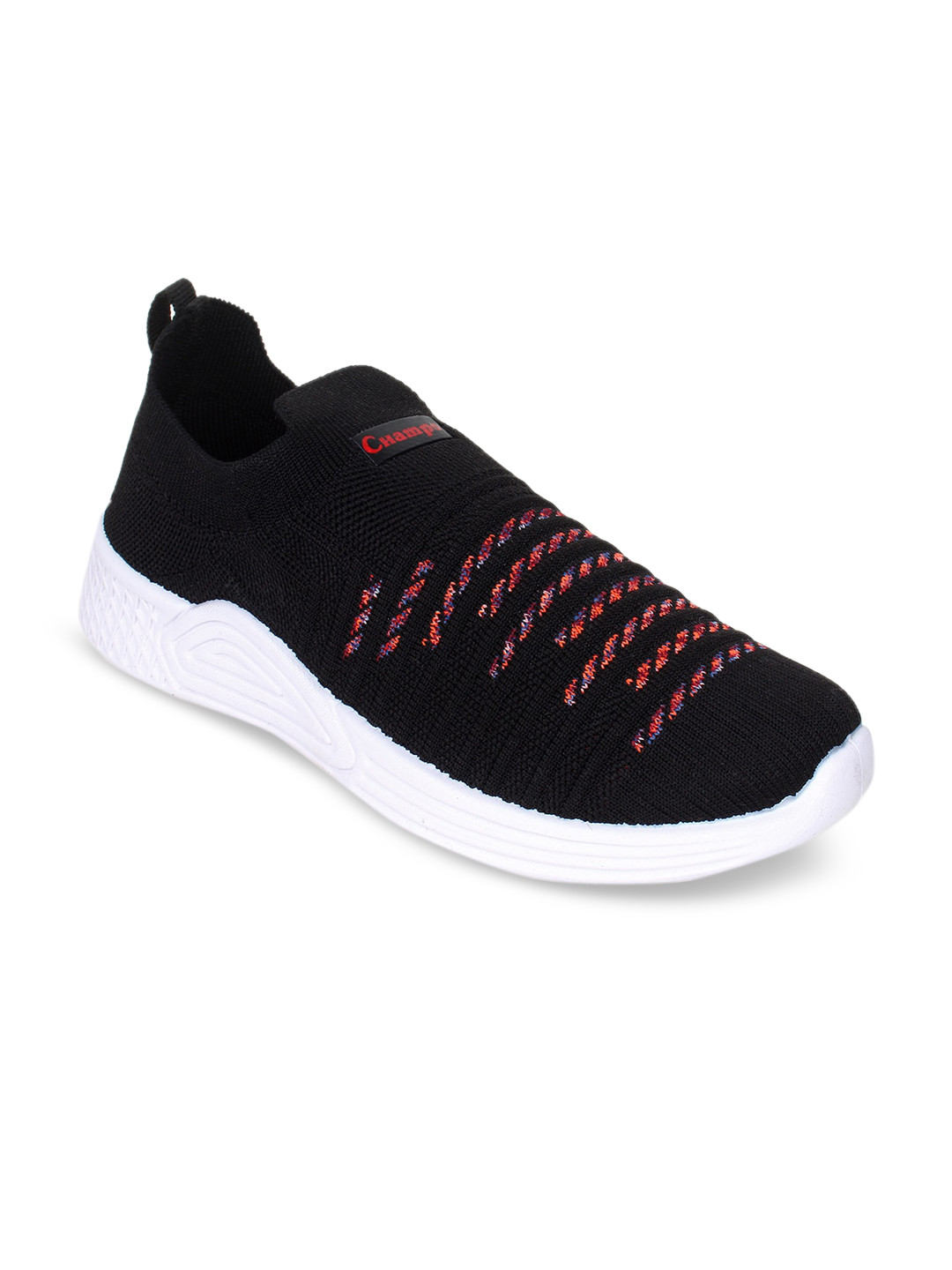 

Champs Women Black Woven Design Slip-On Sneakers