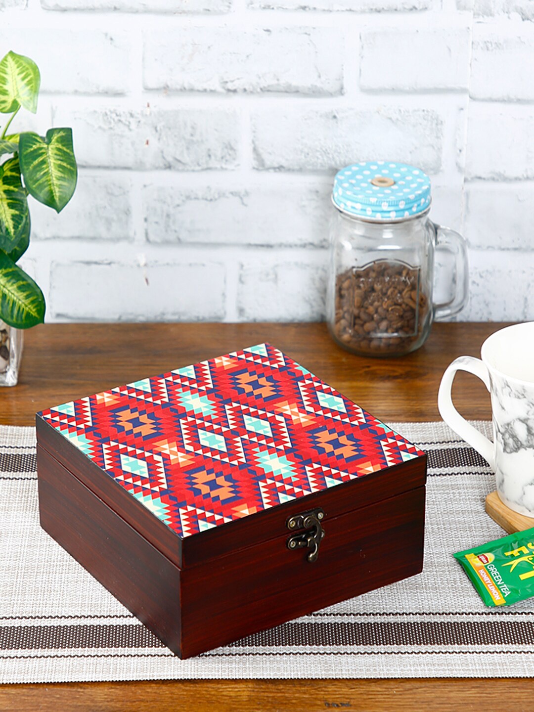 

Reinvention Factory Brown & Red Digital Printed Multi-Utility Box Organiser