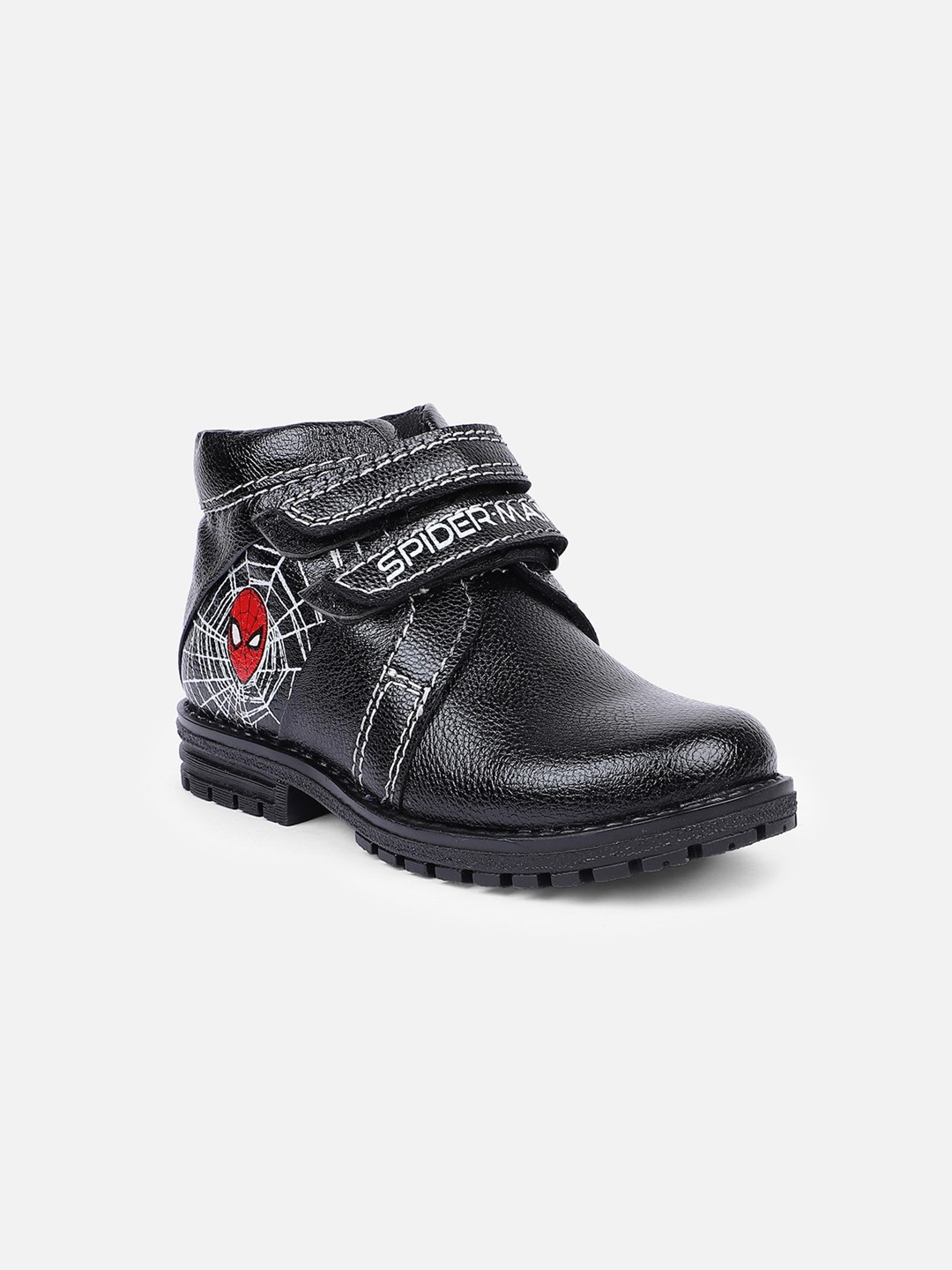 

Kids Ville Boys Black Spiderman Printed Mid-Top Flat Boots
