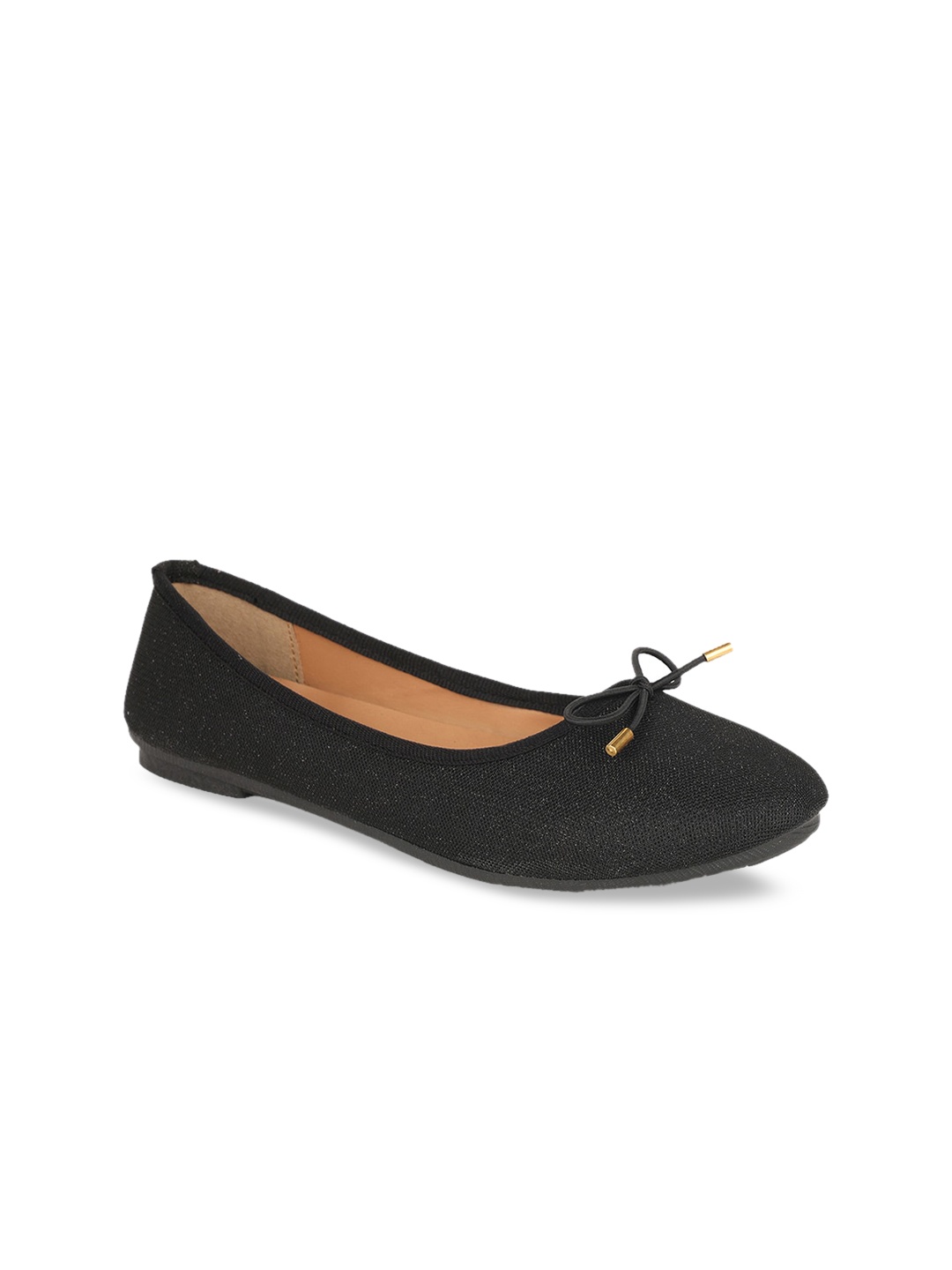 

Bata Women Black Solid Ballerinas With Bows