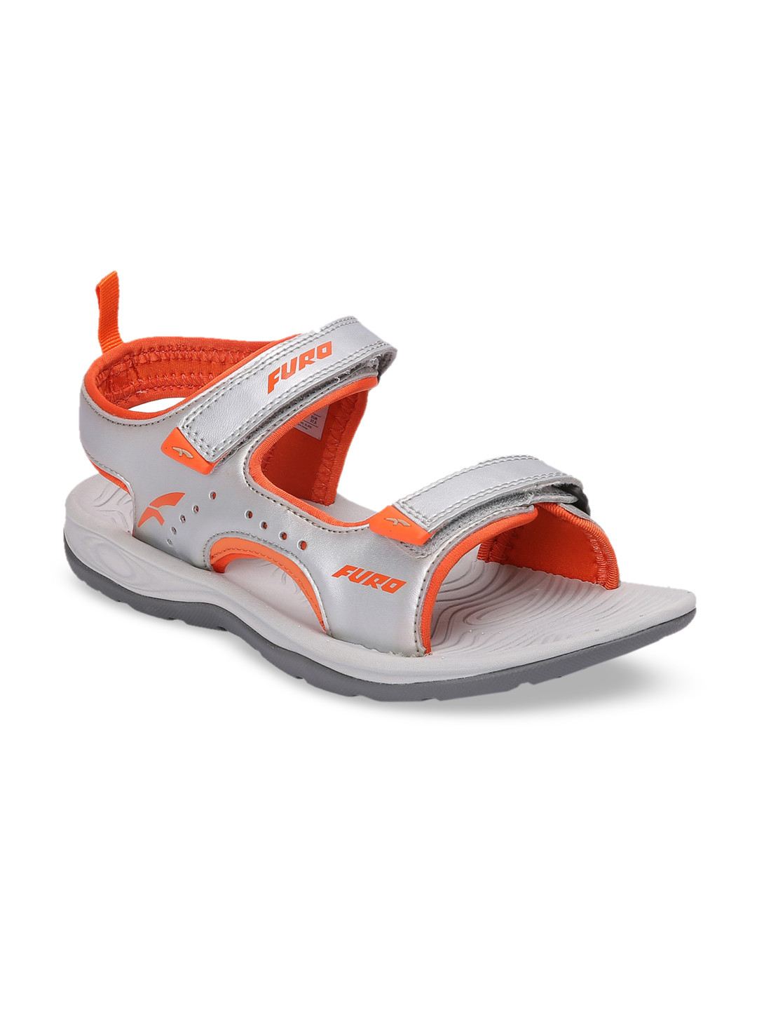 

FURO by Red Chief Women Silver-Toned & Grey Solid Sports Sandals