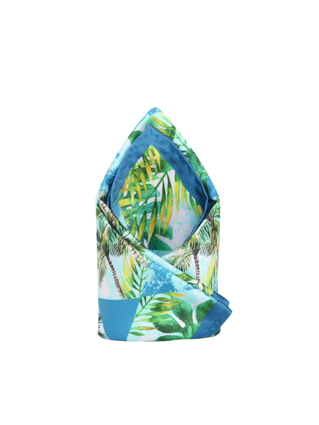Tossido Men Green & Blue Printed Pocket Square
