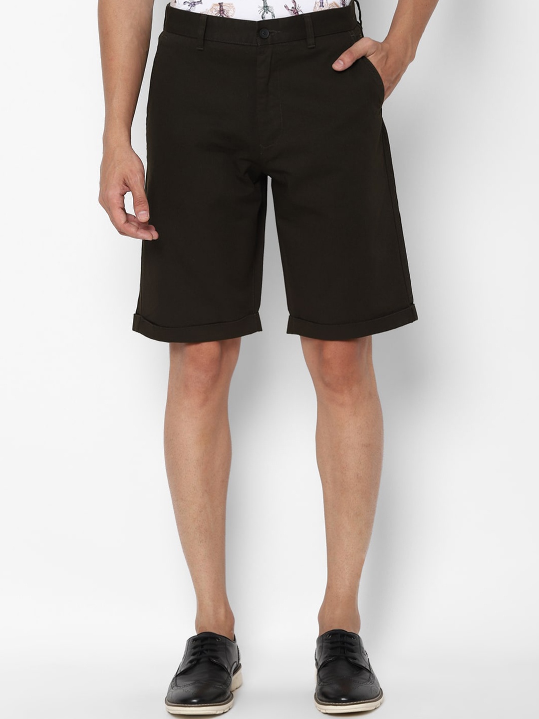 

SIMON CARTER LONDON Men Black Solid Pure Cotton Regular Fit Regular Shorts
